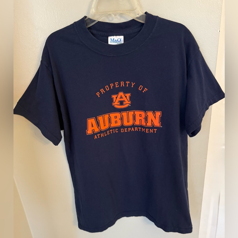 Auburn AU Athletic Department Blue Orange SS T-shirt Tee Adult M Medium Tigers